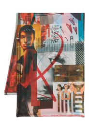 Faliero Sarti Faliero Art patchwork print scarf - Rosso