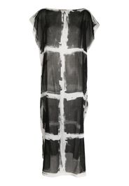Faliero Sarti cap-sleeve cotton long dress - Nero