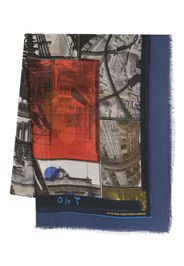 Faliero Sarti graphic-print modal scarf - Blu