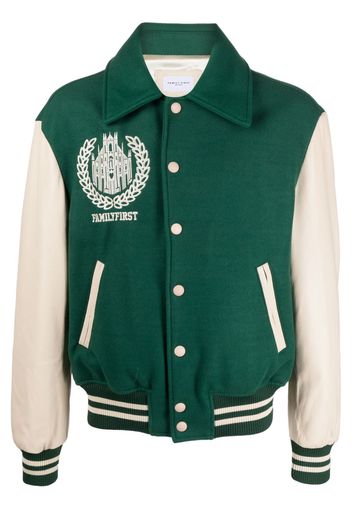 Family First logo-embroidered varsity bomber jacket - Verde