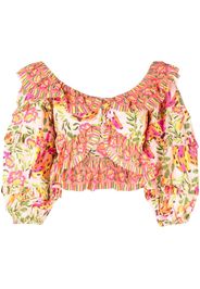 FARM Rio Blusa a fiori con ruches - Rosa