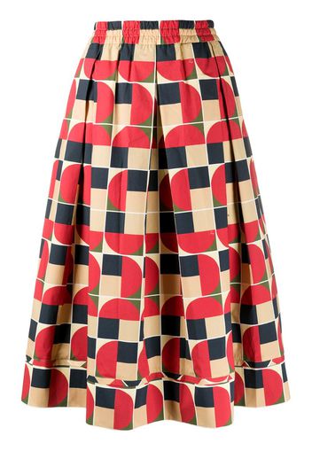 geometric print midi skirt