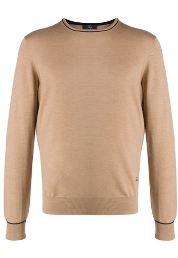 contrast piping virgin wool jumper