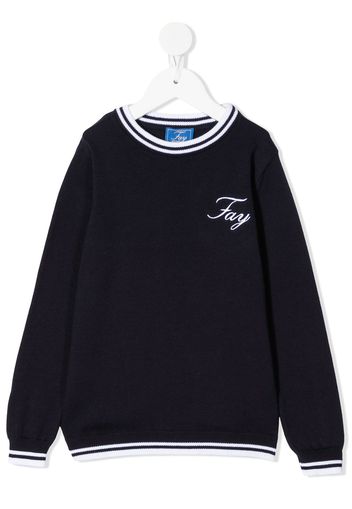 Fay Kids Maglione a girocollo con stampa - Blu