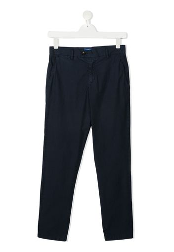 Fay Kids straight-leg cotton chinos - Blu