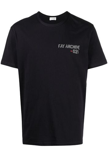 Fay logo-print cotton T-shirt - Blu