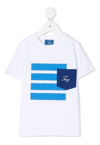 Fay Kids logo-print short-sleeved T-shirt - Bianco