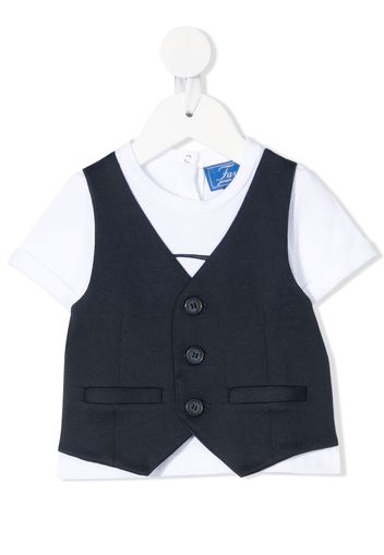 Fay Kids layered-look waistcoat T-shirt - Bianco