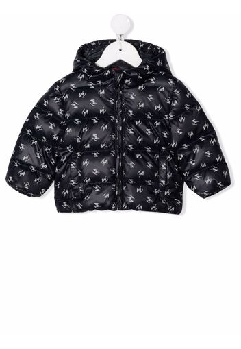 Fay Kids logo-print padded jacket - Blu