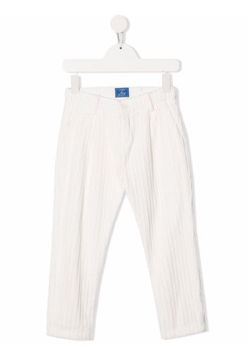 Fay Kids logo-patch straight-leg trousers - Bianco