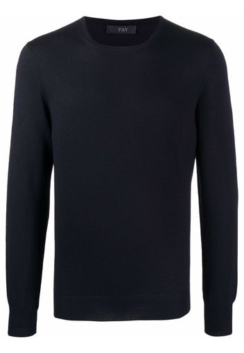 Fay crewneck fine-knit wool jumper - Blu