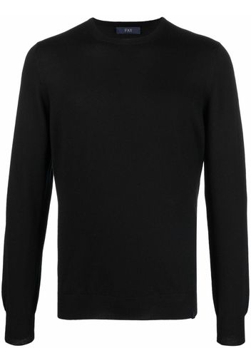 Fay crew neck knitted jumper - Nero