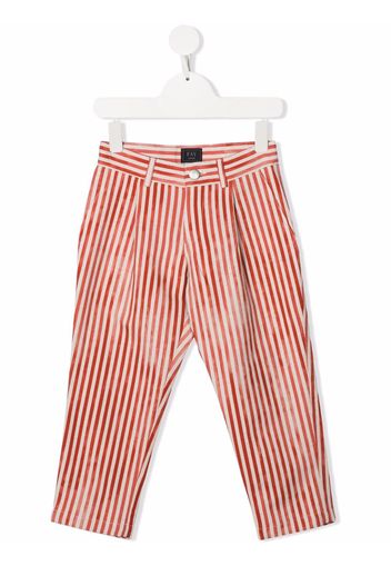 Fay Kids stripe-print straight-leg trousers - Rosso