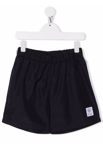 Fay Kids logo-patch elasticated-waist swim shorts - Blu