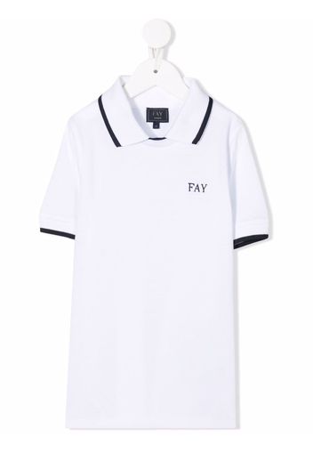 Fay Kids embroidered-logo short-sleeves polo shirt - Bianco