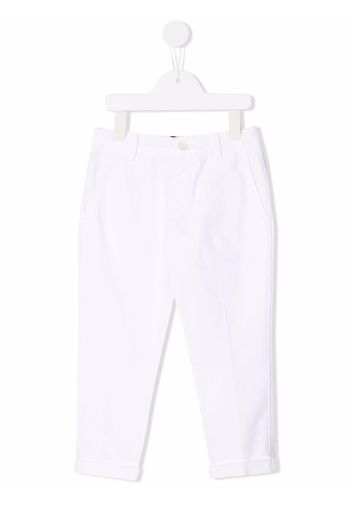 Fay Kids straight leg cotton trousers - Bianco