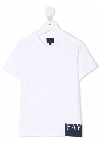 Fay Kids logo-print T-shirt - Bianco