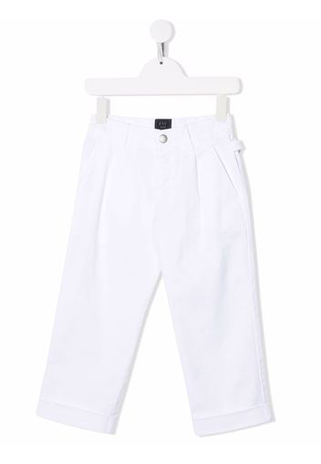 Fay Kids embroidered-logo detail trousers - Bianco