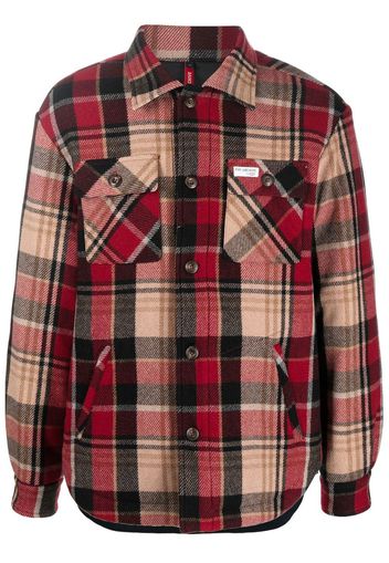 Fay plaid check padded shirt jacket - Rosso