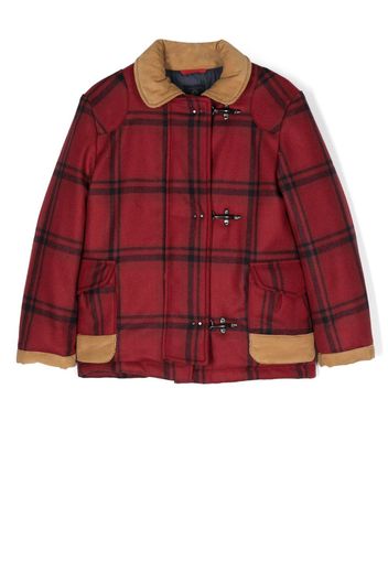 Fay Kids 3 Ganci checked jacket - Rosso