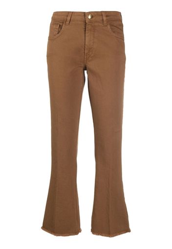 Fay flared stretch-cotton trousers - Marrone