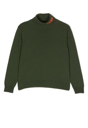 Fay Kids intarsia-knit logo sweater - Verde