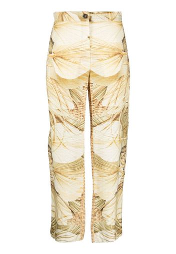 Fay nature-print straight trousers - Toni neutri