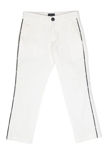 Fay Kids side-stripe cotton trousers - Bianco