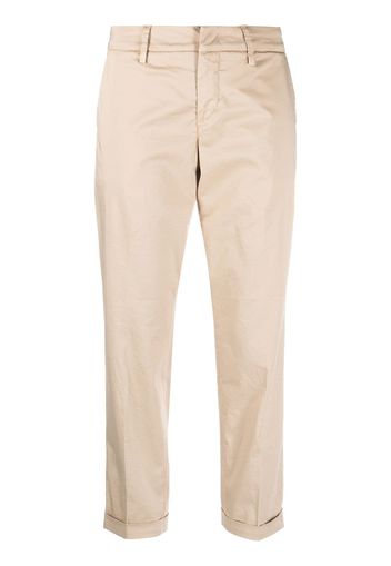 Fay slim-cut cropped trousers - Toni neutri