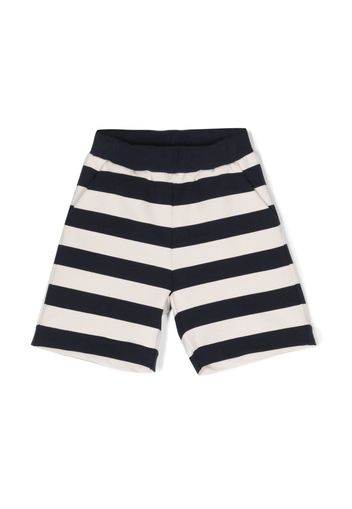 Fay Kids embroidered-logo striped shorts - Bianco