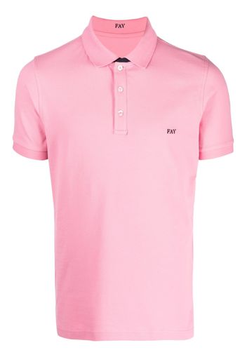 Fay embroidered-logo polo shirt - Rosa