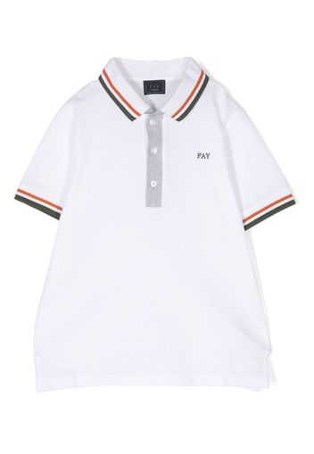 Fay Kids logo-embroidered polo shirt - Bianco