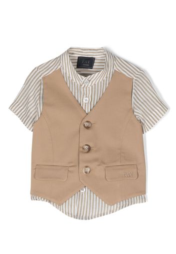 Fay Kids layered-design stripe-pattern shirt - Toni neutri