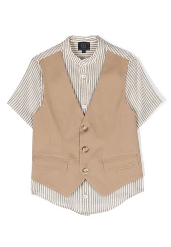 Fay Kids layered-design stripe-pattern shirt - Toni neutri