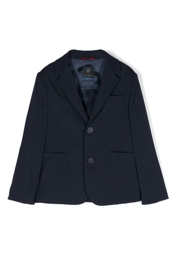 Fay Kids embroidered-logo single-breasted blazer - Blu