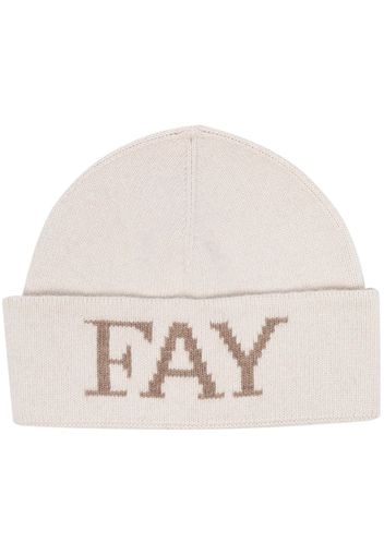 Fay Berretto con logo jacquard - Toni neutri