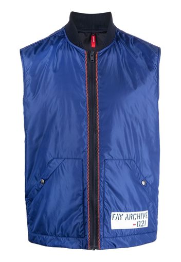 Fay logo-detail gilet jacket - Blu