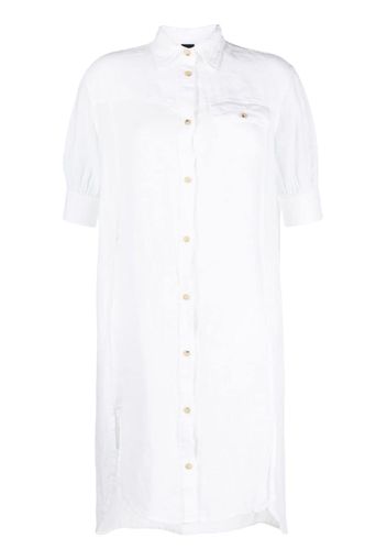 Fay short-sleeved linen shirt dress - Bianco