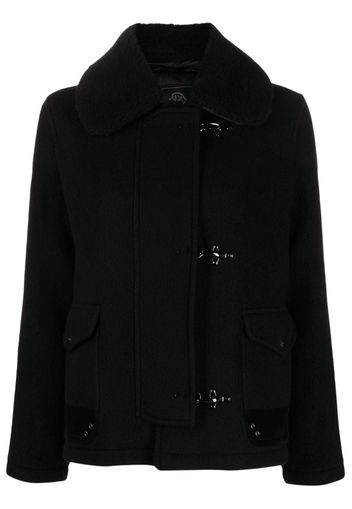 Fay faux-fur collar wool jacket - Nero