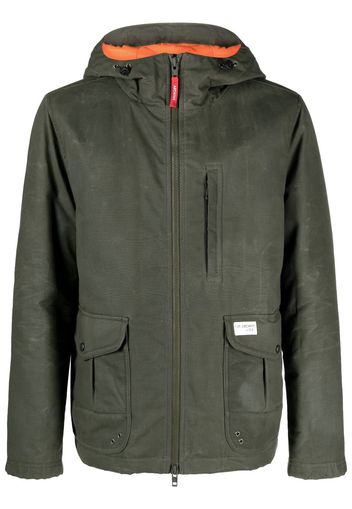 Fay logo-patch hooded jacket - Verde