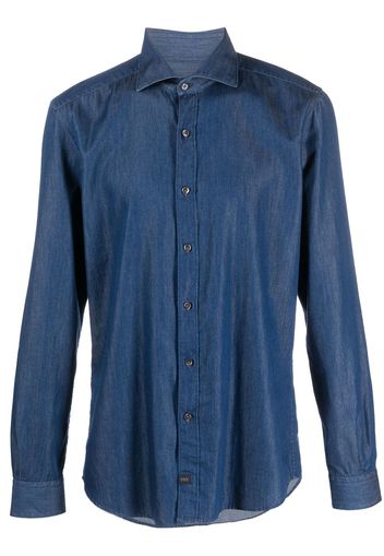 Fay spread-collar denim shirt - Blu