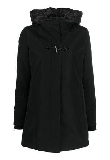 Fay toggle-fastening detail hooded coat - Nero