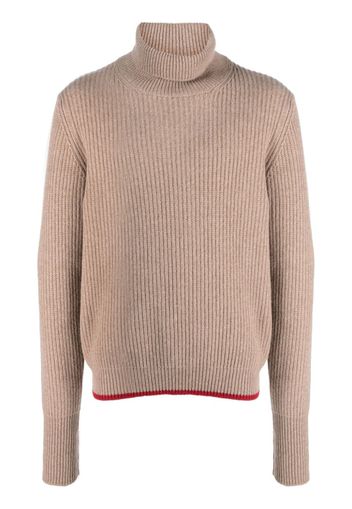 Fay roll-neck ribbed jumper - Marrone