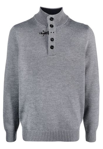 Fay button-placket virgin wool jumper - Grigio