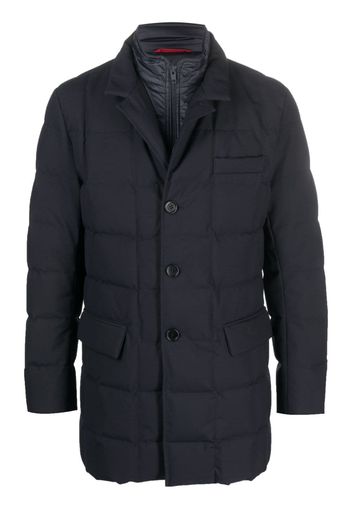 Fay notched-collar quilted down jacket - Blu