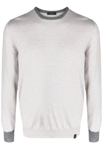 Fay logo-patch two-tone jumper - Grigio