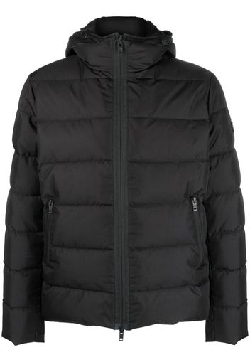 Fay logo-patch padded hooded jacket - Nero