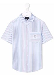 Fay Kids rainbow-stripe shirt - Bianco