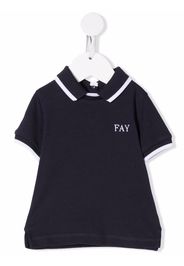 Fay Kids logo-print short-sleeved polo shirt - Blu