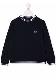 Fay Kids logo-print crew neck sweatshirt - Blu